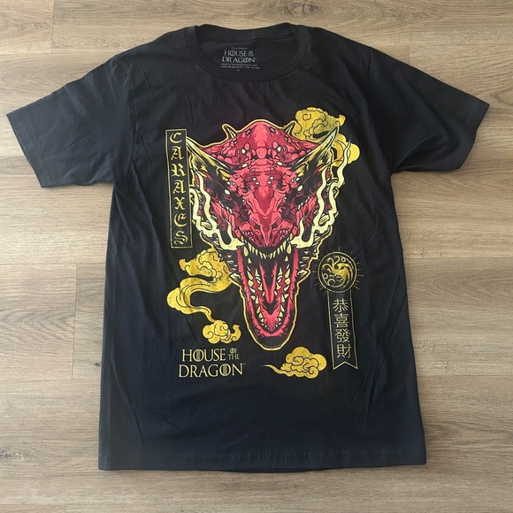 House of the Dragon Caraxes Dragon Tee (Black, Size S), Unisex - NWT - Picture 1 of 6